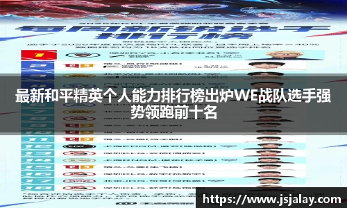 一竞技最新和平精英个人能力排行榜出炉WE战队选手强势领跑前十名